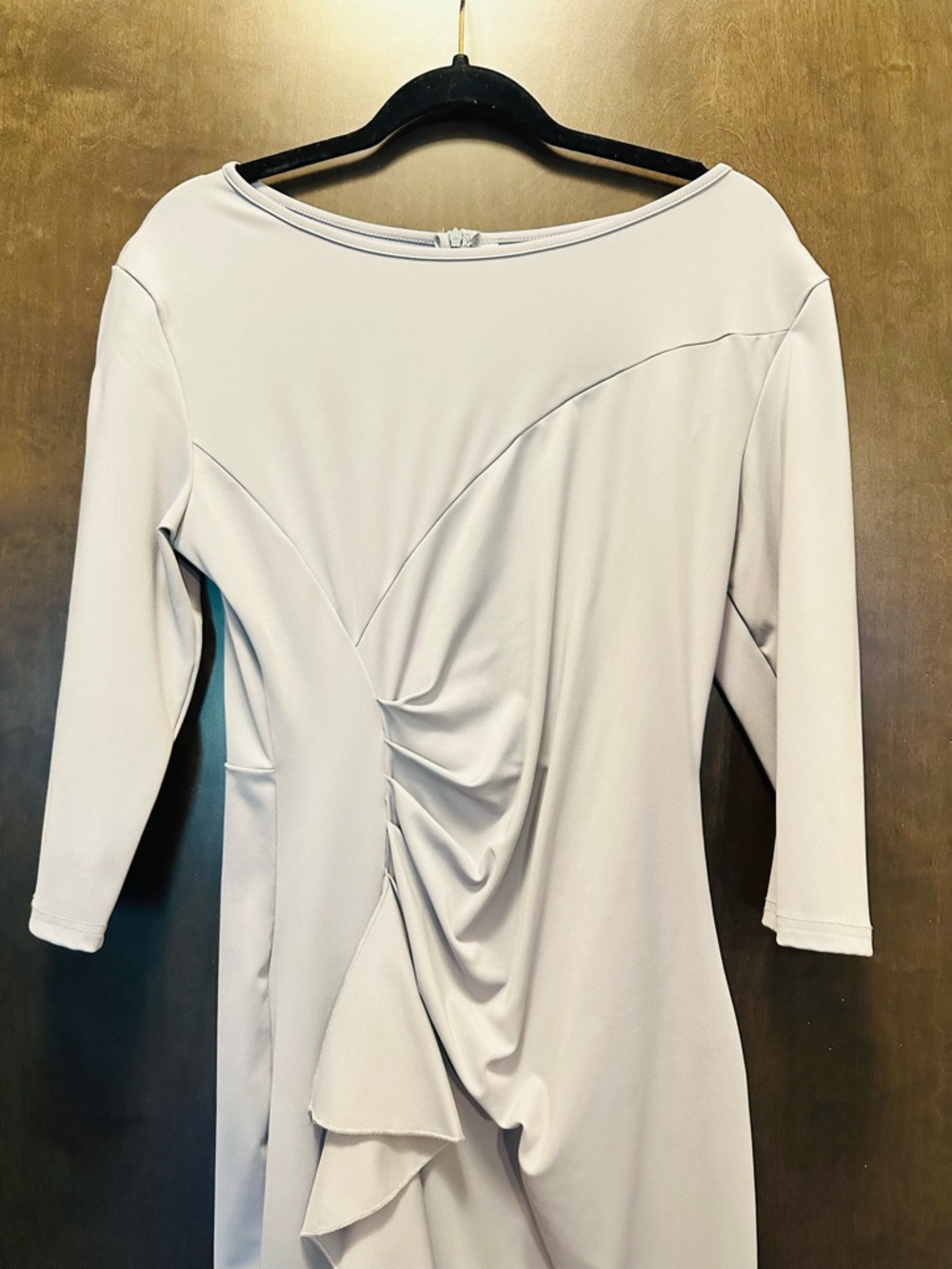 Gray Ruffle Sheath Dress - Picture 3 of 5